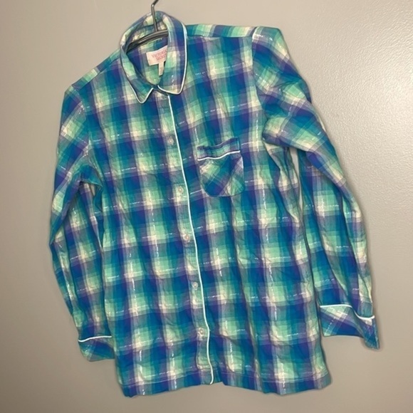 VICTORIA’S SECRET | Women’s Flannel Pattern Button Down Pajama Top Size SP - Picture 3 of 6